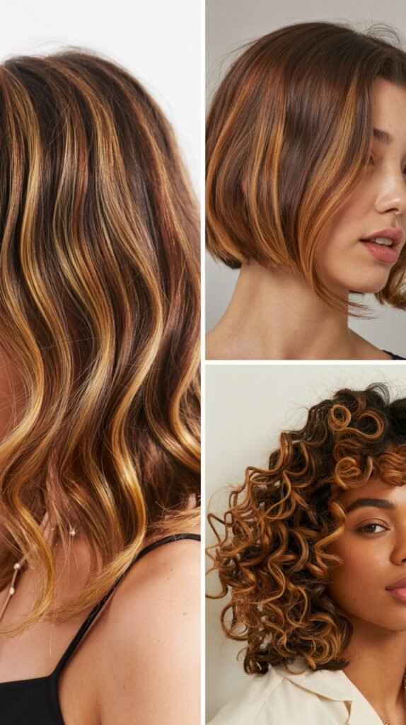 Caramel Highlights and Hair Texture Changes