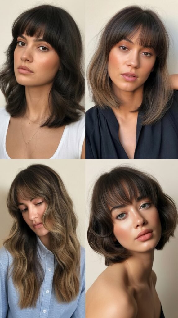 Blunt Bangs With Butterfly Graduated Layers