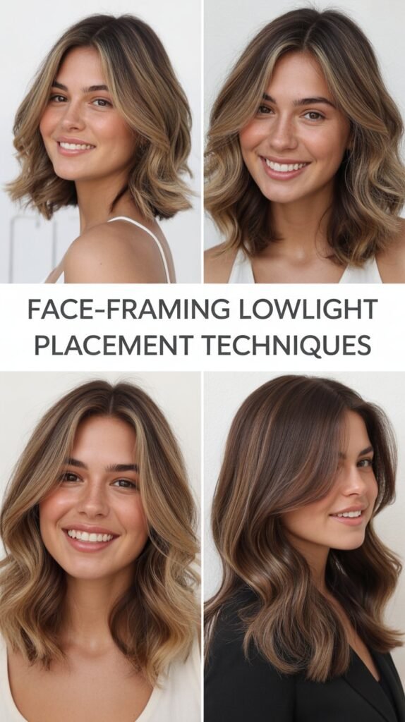 Face-Framing Lowlight Placement Techniques