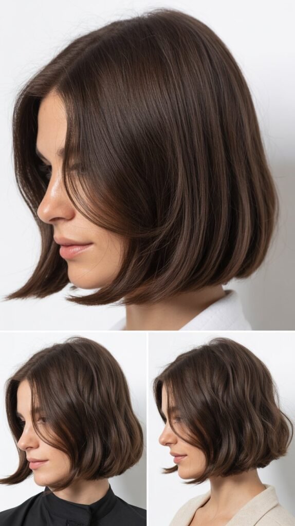 Dark Chocolate Brown Chin-Length Bob