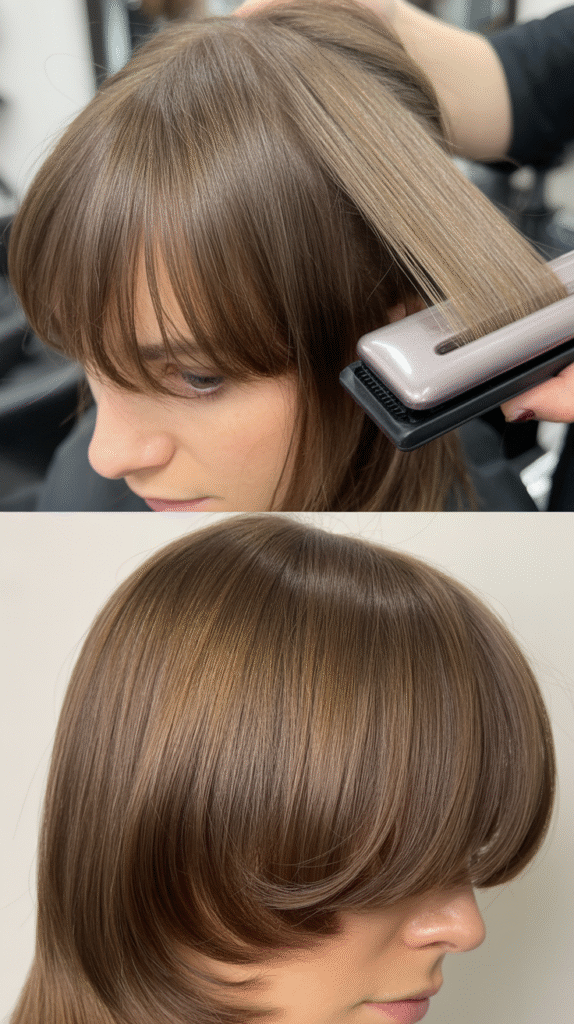 Wispy Bangs With Layered Straight Hair