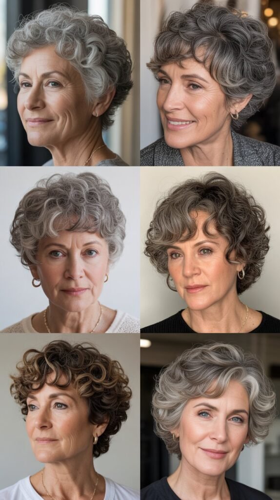 Curly Crop with Undercut and Top Volume