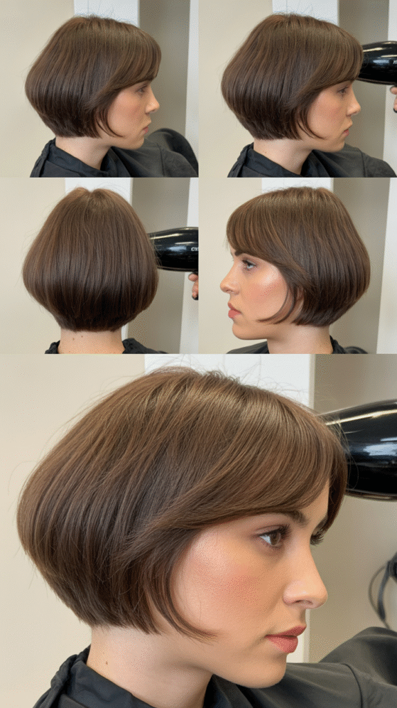 Side-Swept Wispy Bangs With Angled Bob Layers