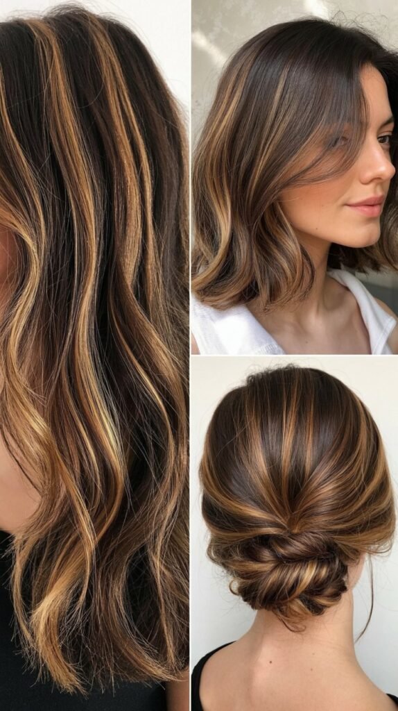 Caramel Highlights on Chemically Treated Hair