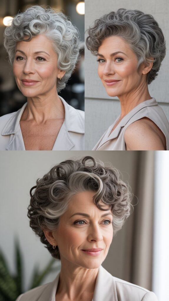 Elevated Curly Pompadour Style