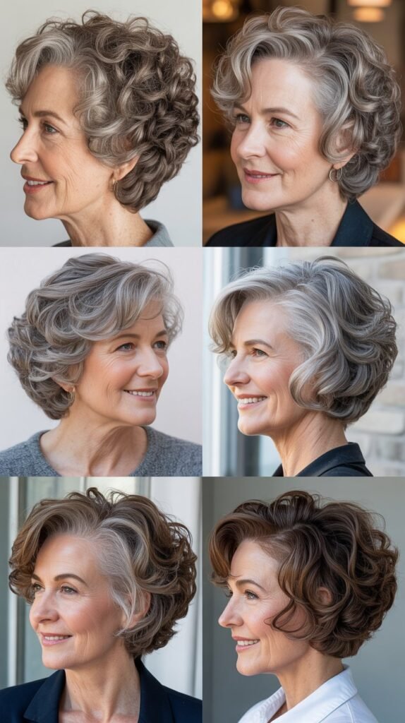 Graduated Curly Bob with Stacked Back