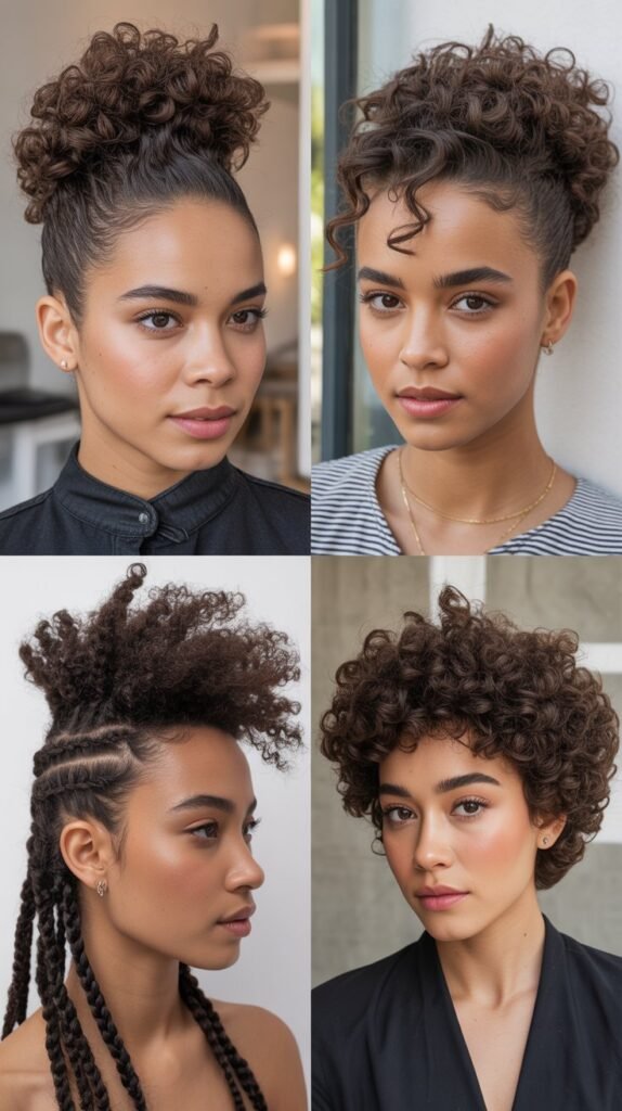 Curly Faux Hawk Updo