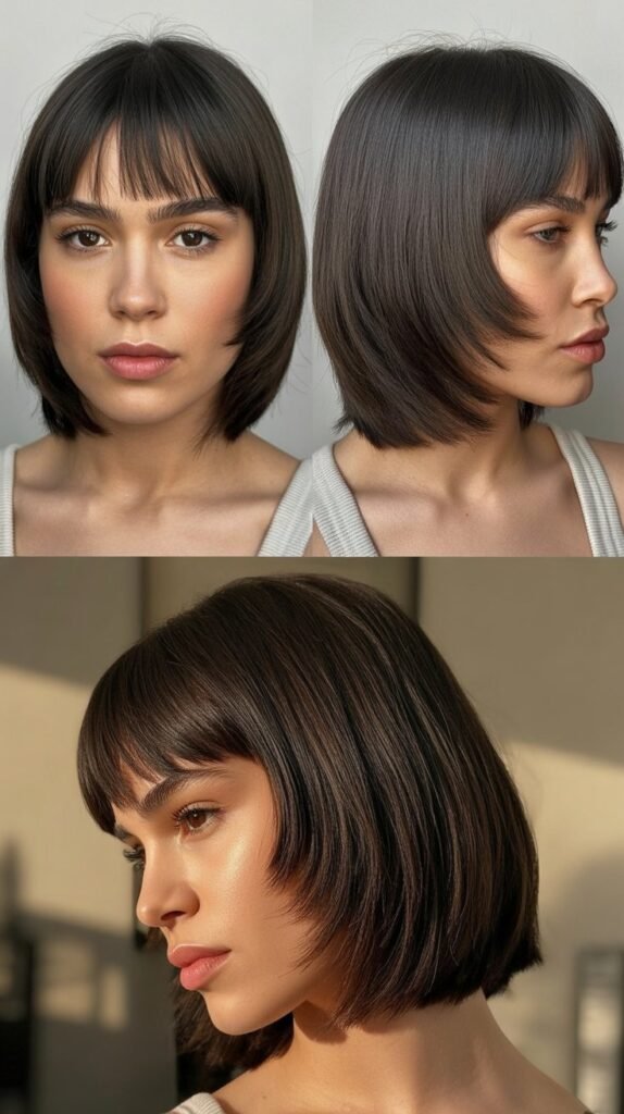 The Blunt Cut with Razored Bangs