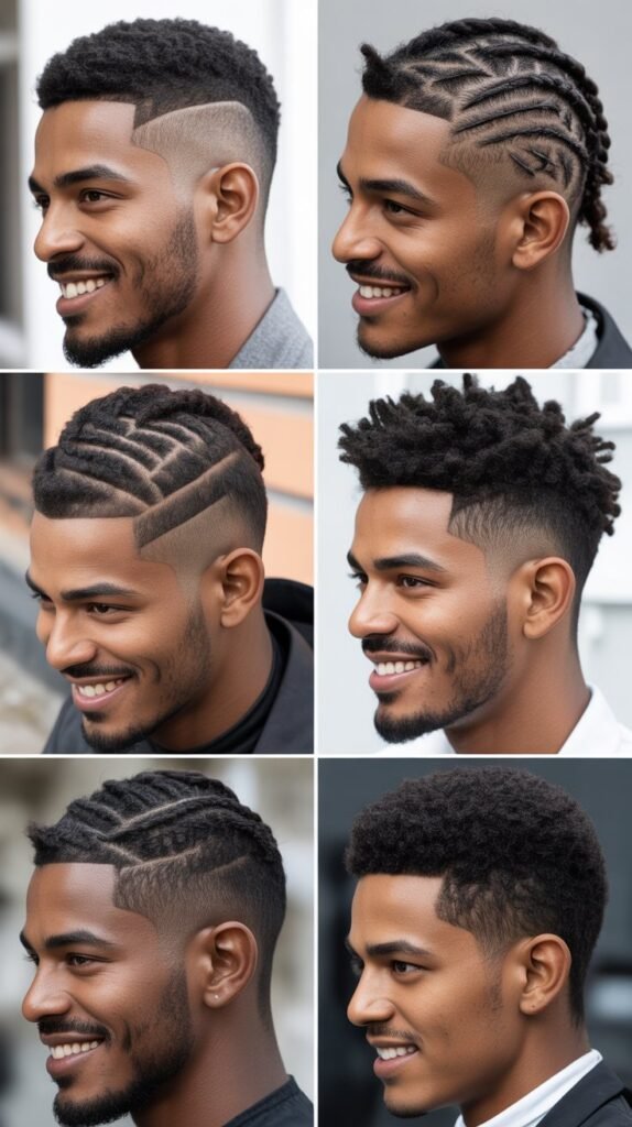 Taper Fade With Spider Web Cornrow Pattern