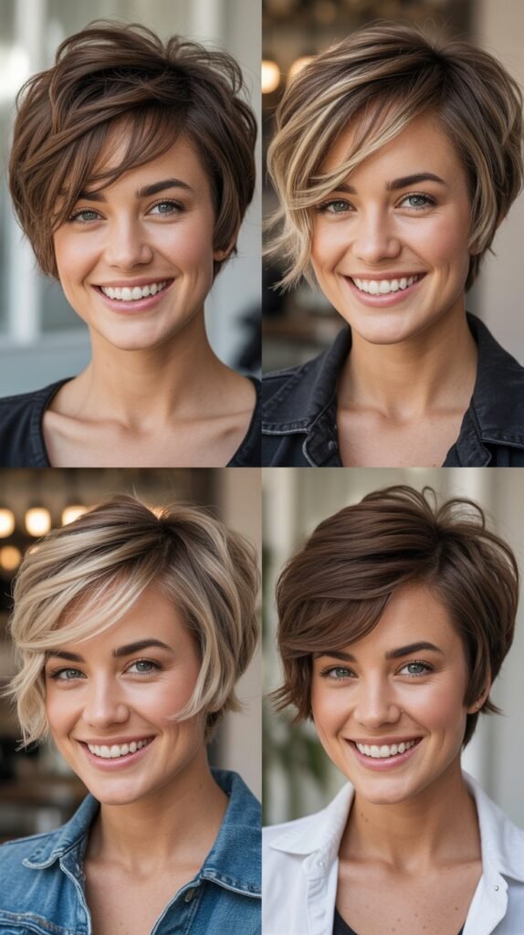 Wispy Side-Swept Bangs With Layered Pixie Bob: Best of Both Worlds