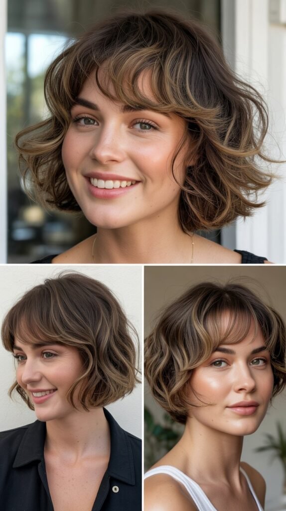 Textured Cut With Baby Bangs And Face-Framing