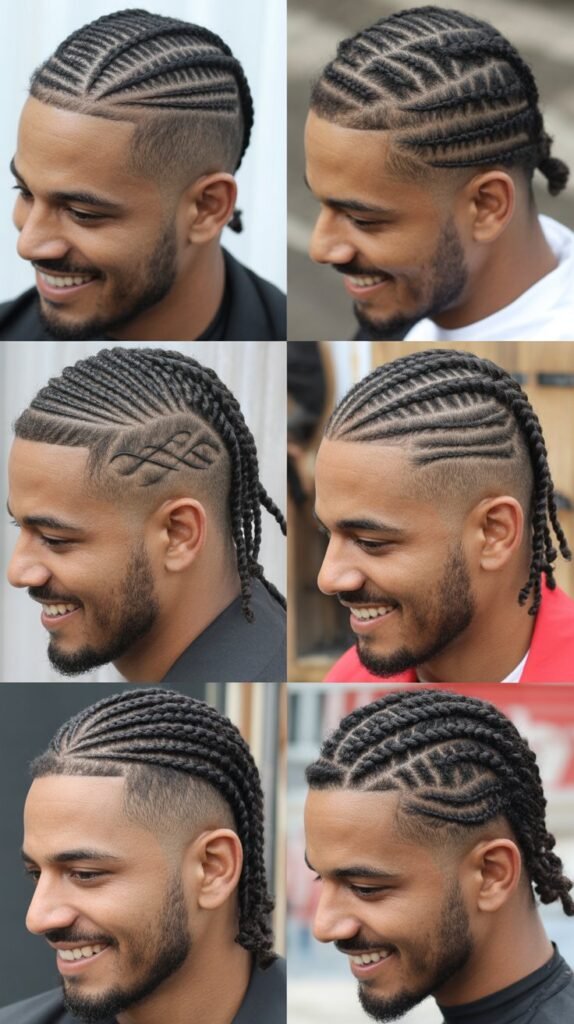 Shadow Fade With Cornrow Infinity Symbol