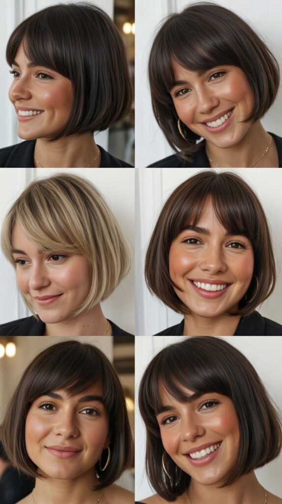  The Blunt Bob With Feathered Fringe