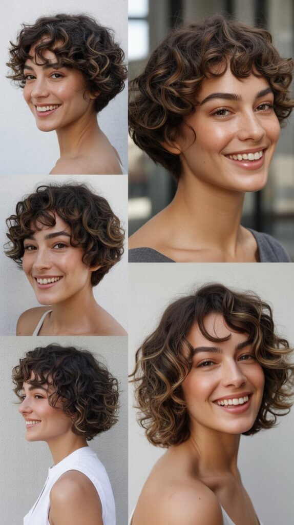 Curly A-Line Bob