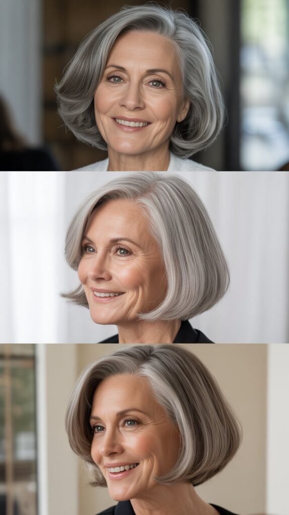 Sleek Bob with Middle Part
