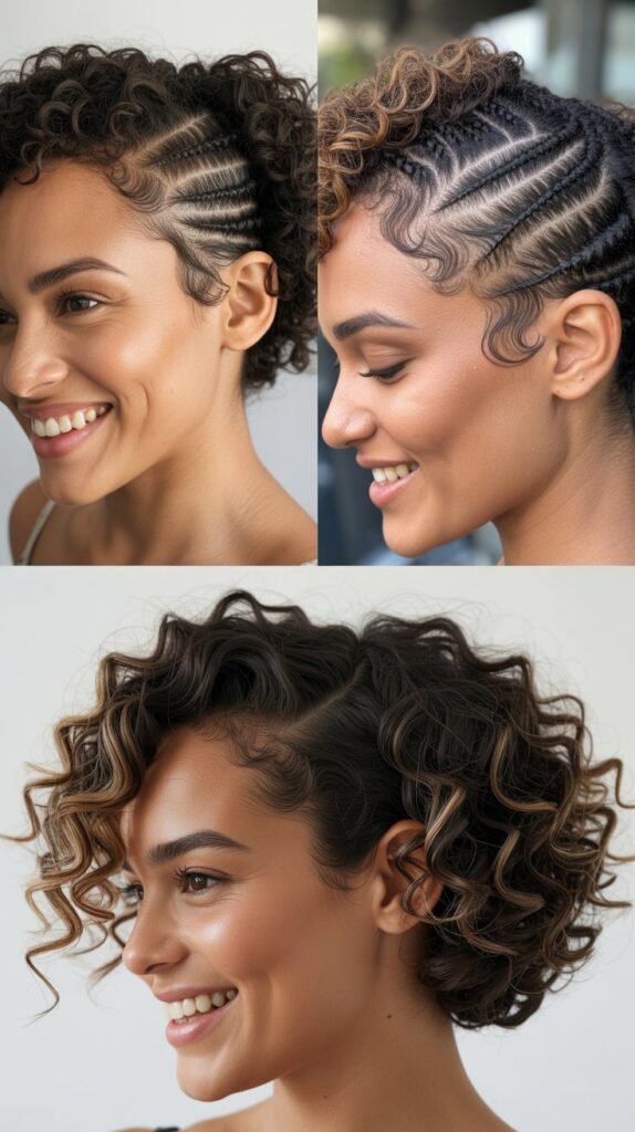 Curly Fade with Part Design