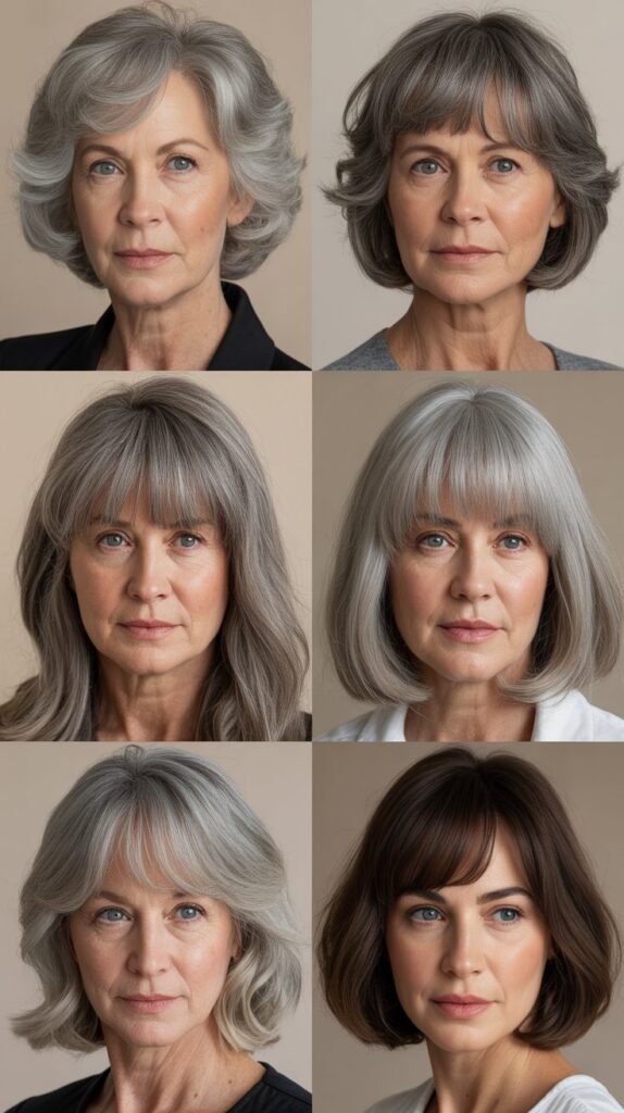 Face Shapes and the Best Bang Styles for Gray Hair