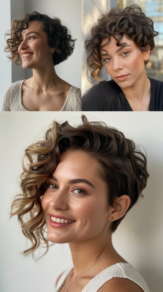 Asymmetrical Curly Cut: Artistic Expression