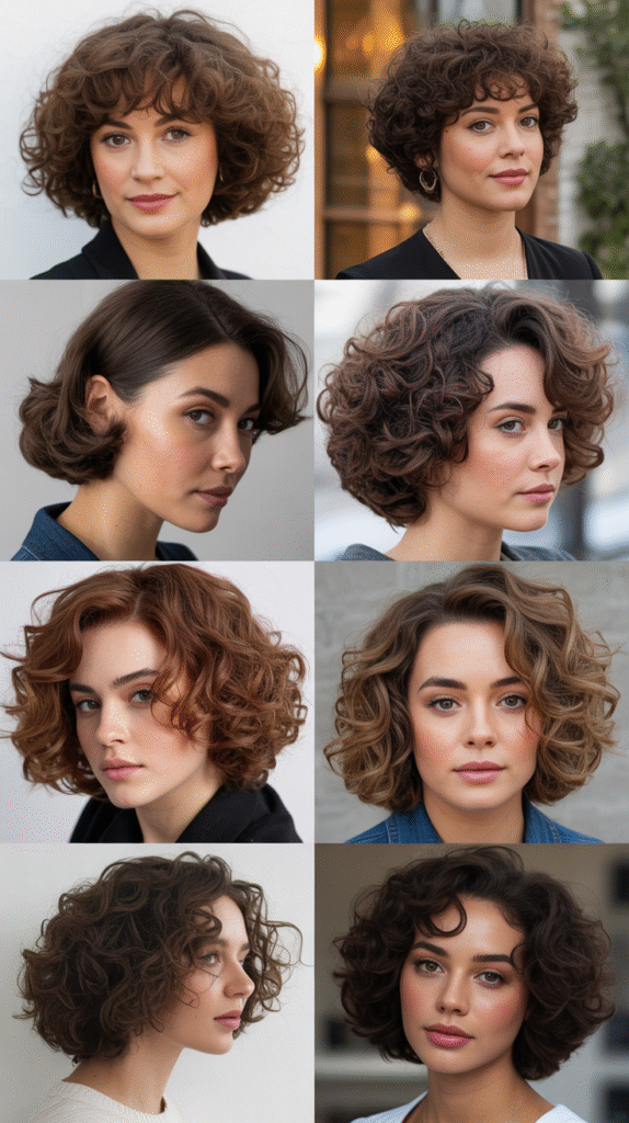 Curly Ear-Length Bob