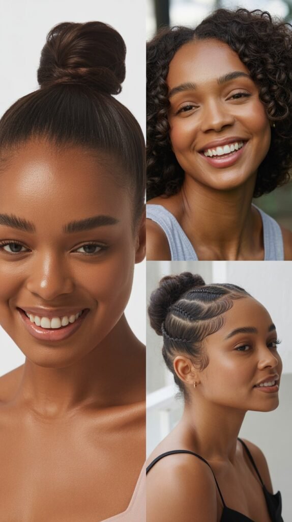 Dark Chocolate Brown Slicked-Back Bun