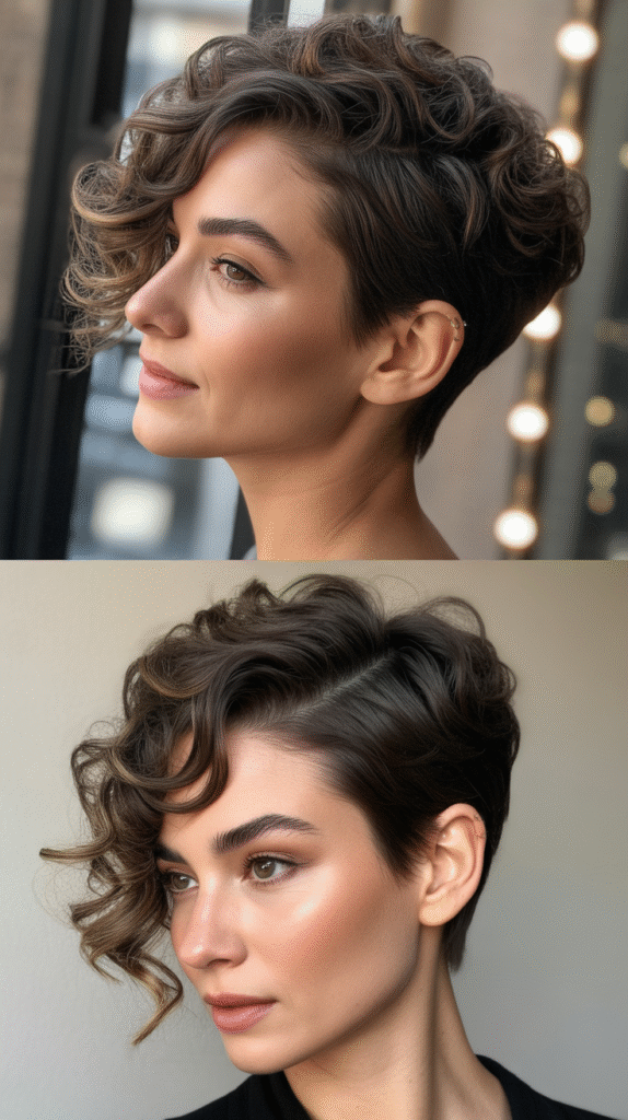 urly Pixie with Long Side-Swept Bangs