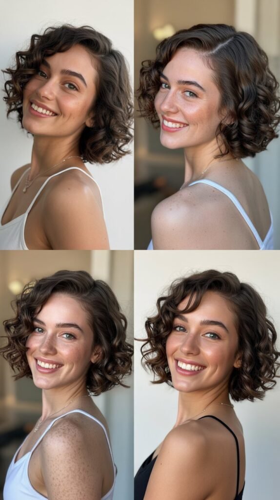 Curly Side Part Bob