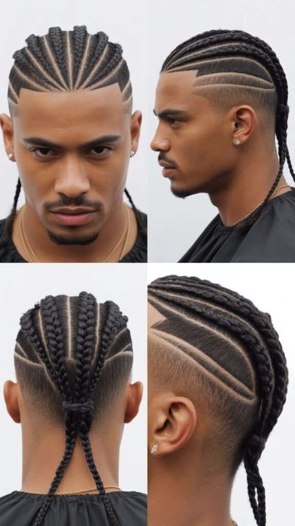  Burst Fade Mohawk Cornrows