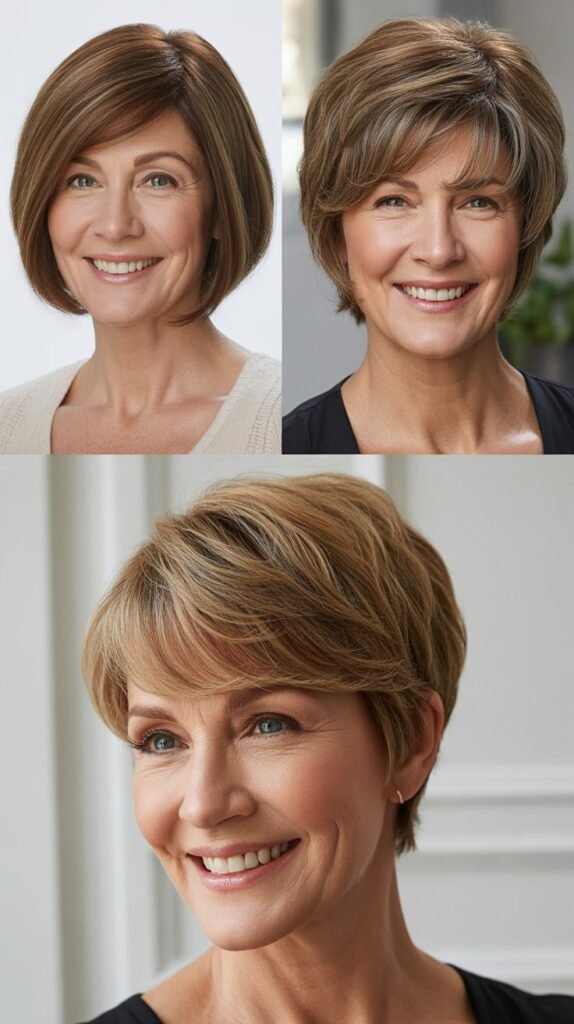  Asymmetrical Cut with Angled Bangs