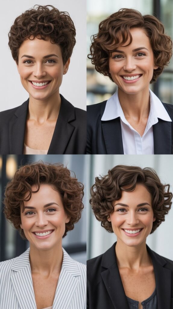 Short Curly Cuts with Bangs Variations