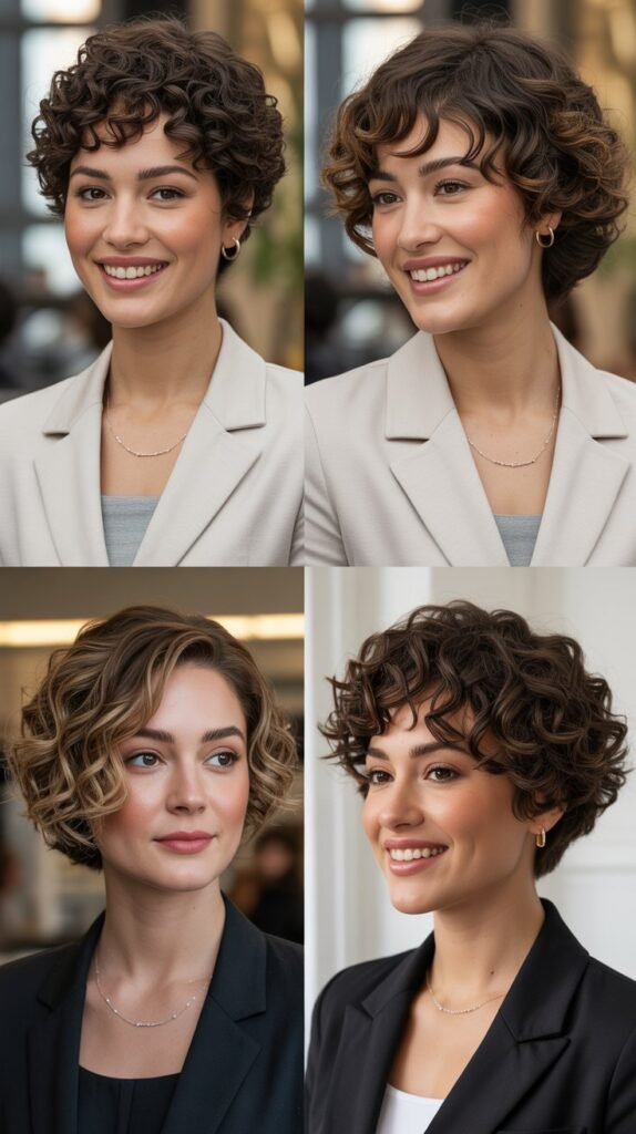 Short Curly Cuts for Professional Environments