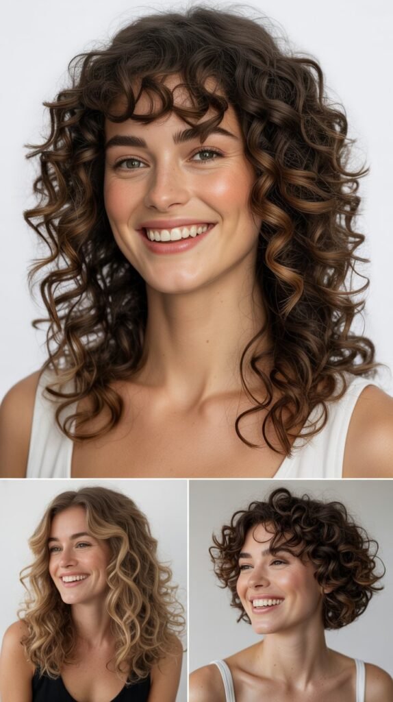  Long Curls with Blunt Ends: Strong Silhouette