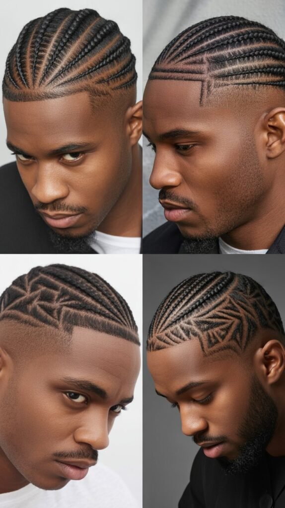 Cornrows With Shaved Line Details