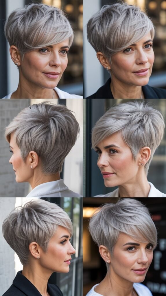  Stacked Pixie with Side-Swept Bangs