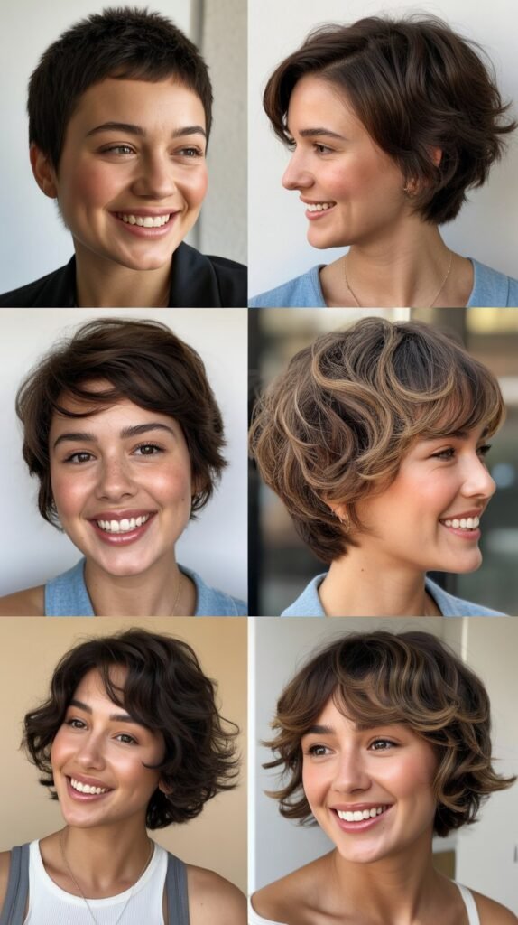 Short Curly Cuts with Shaved Designs