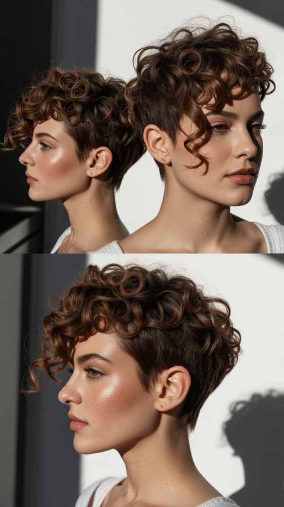  Curly Asymmetrical Pixie