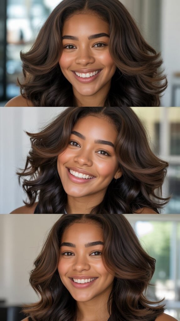 Dark Chocolate Brown Voluminous Blowout