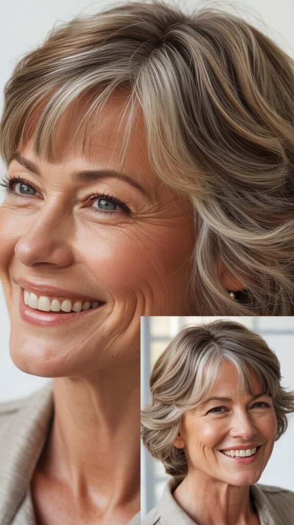 Classic Side Part with Angled Bangs