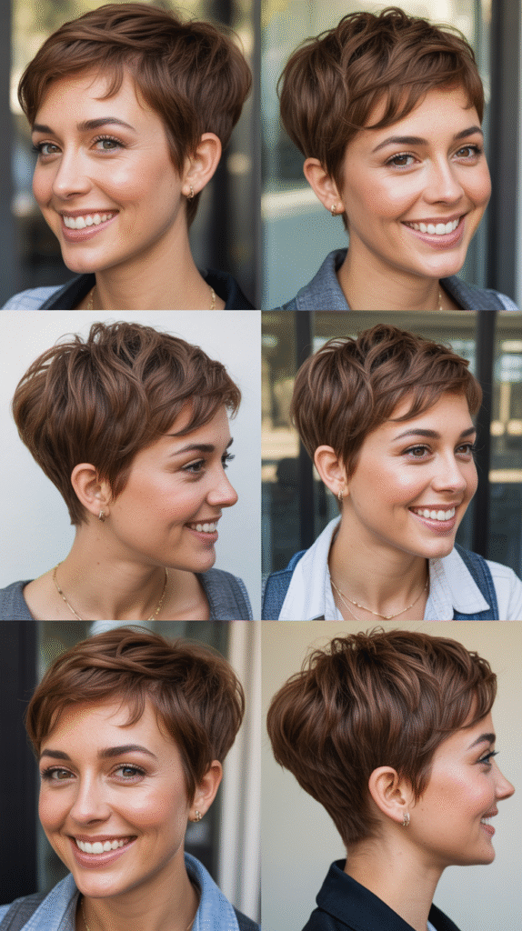 . Sleek and Polished Pixie: Corporate Chic