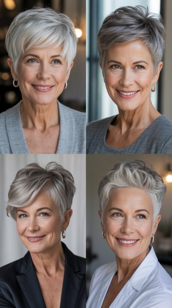  Silver and Gray Pixie for Mature Elegance