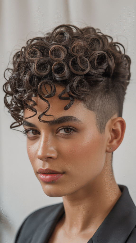  Curly Crop with Defined Curls on Top