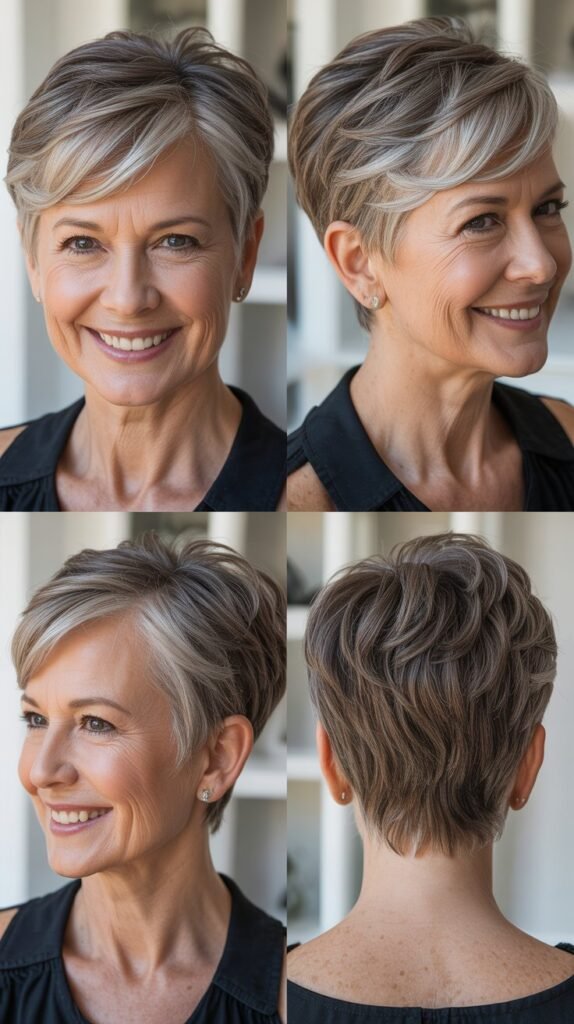 Side-Swept Pixie with Long Bangs