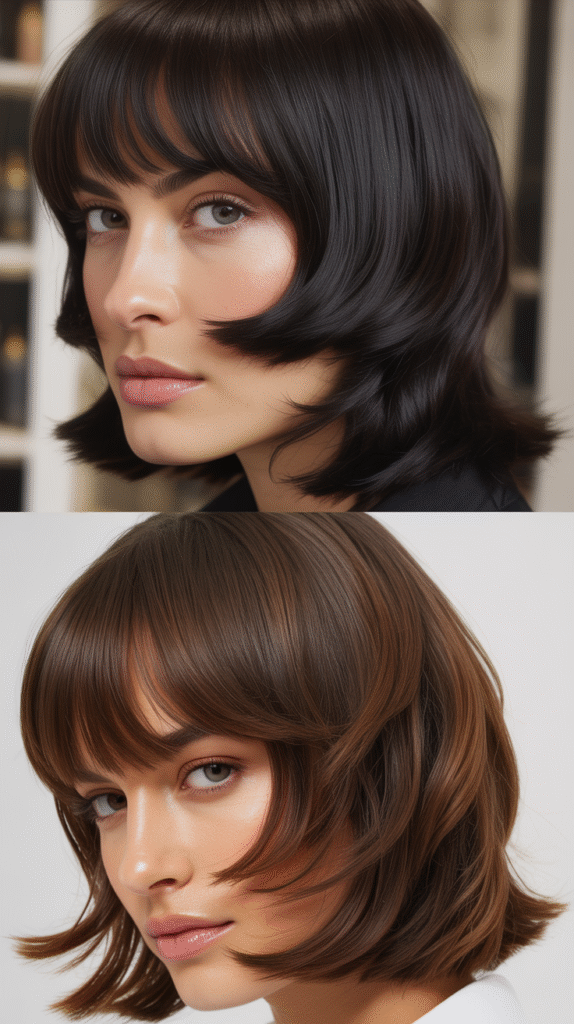 Soft Blunt Wispy Bangs with Internal Layers