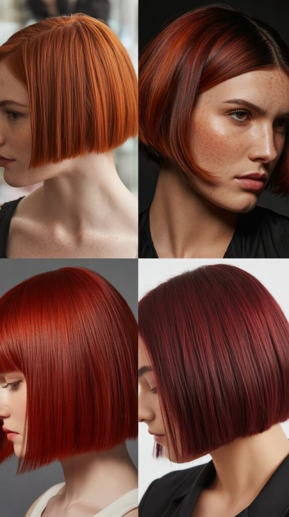 The Blunt Cut with Red Tones