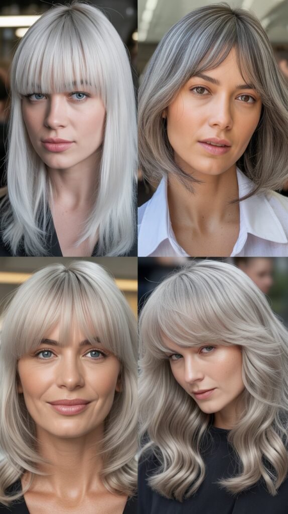  Types Of Bangs That Work Best With Long Gray Hair
