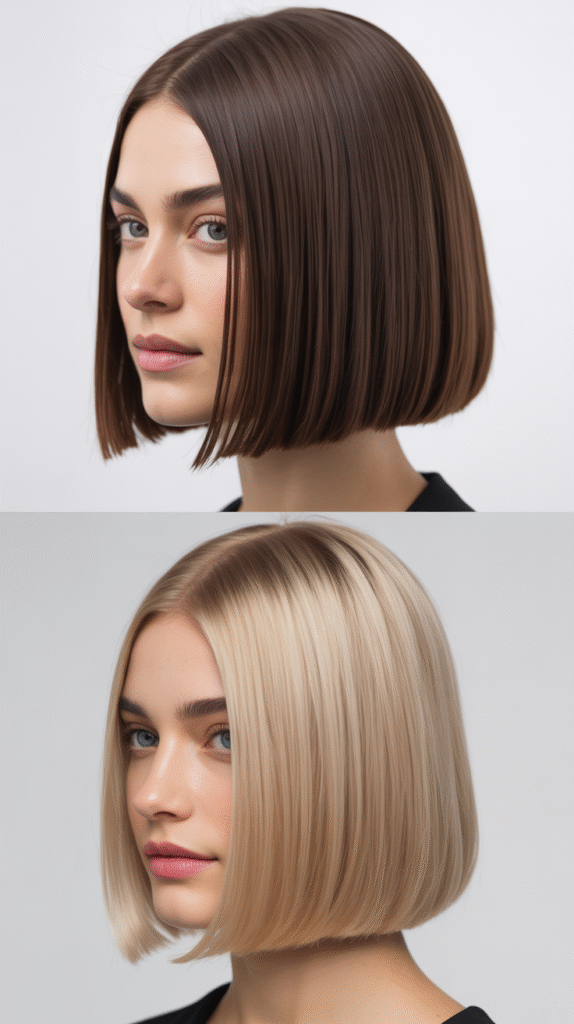 Blunt Lob with Middle Part
