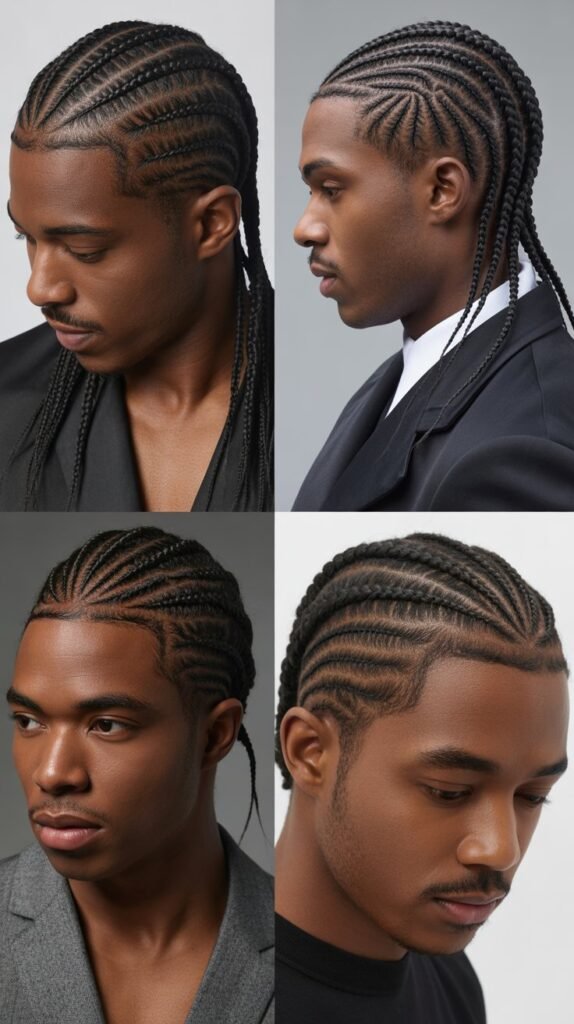 Side-Part Cornrows