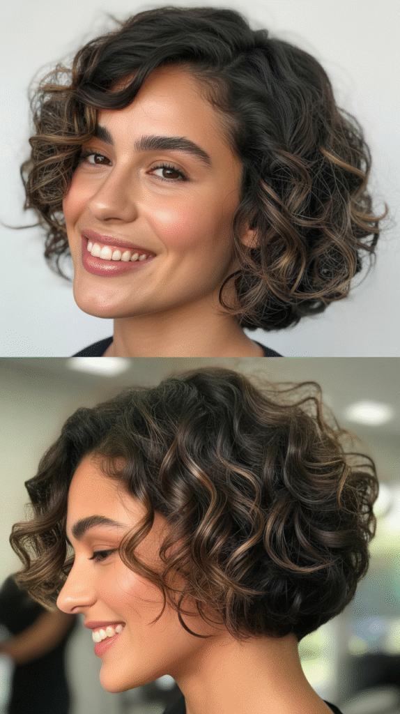  Curly Bob with Internal Layers Only