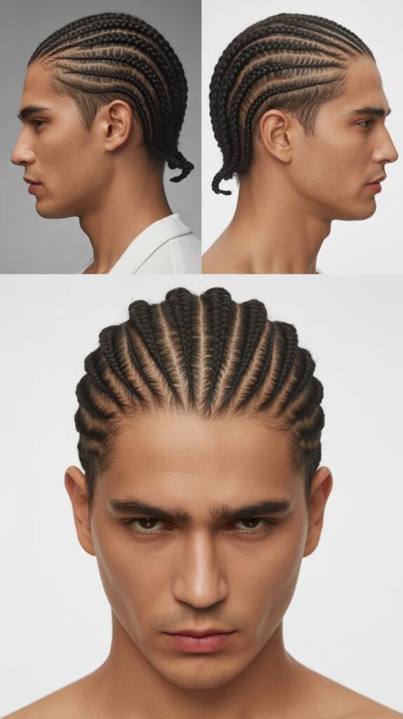 Asymmetrical Cornrow Design