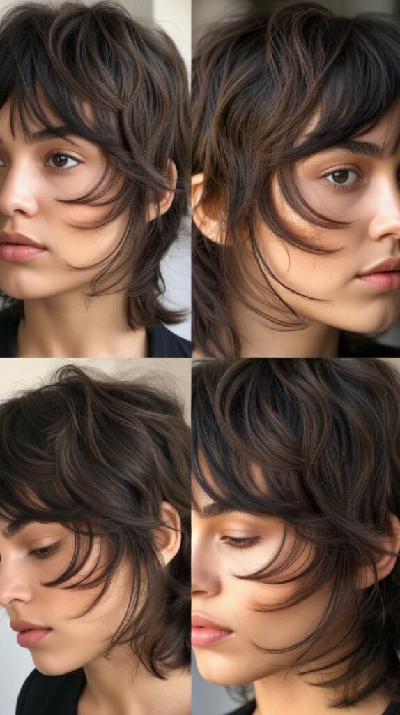 Textured Wispy Bangs With Razor-Cut Layers