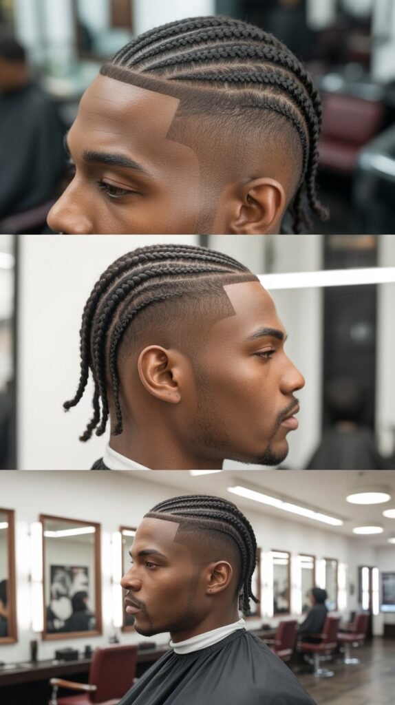  Temple Fade Cornrows